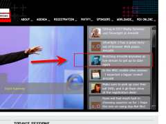 My tweet at the mix 2009 website of Microsoft